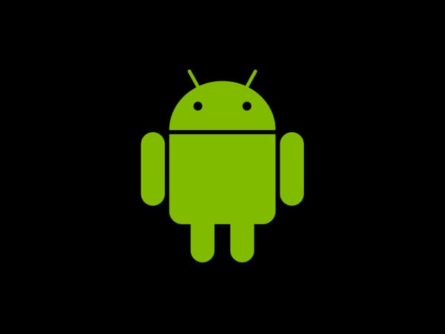 A green android logo with a face.