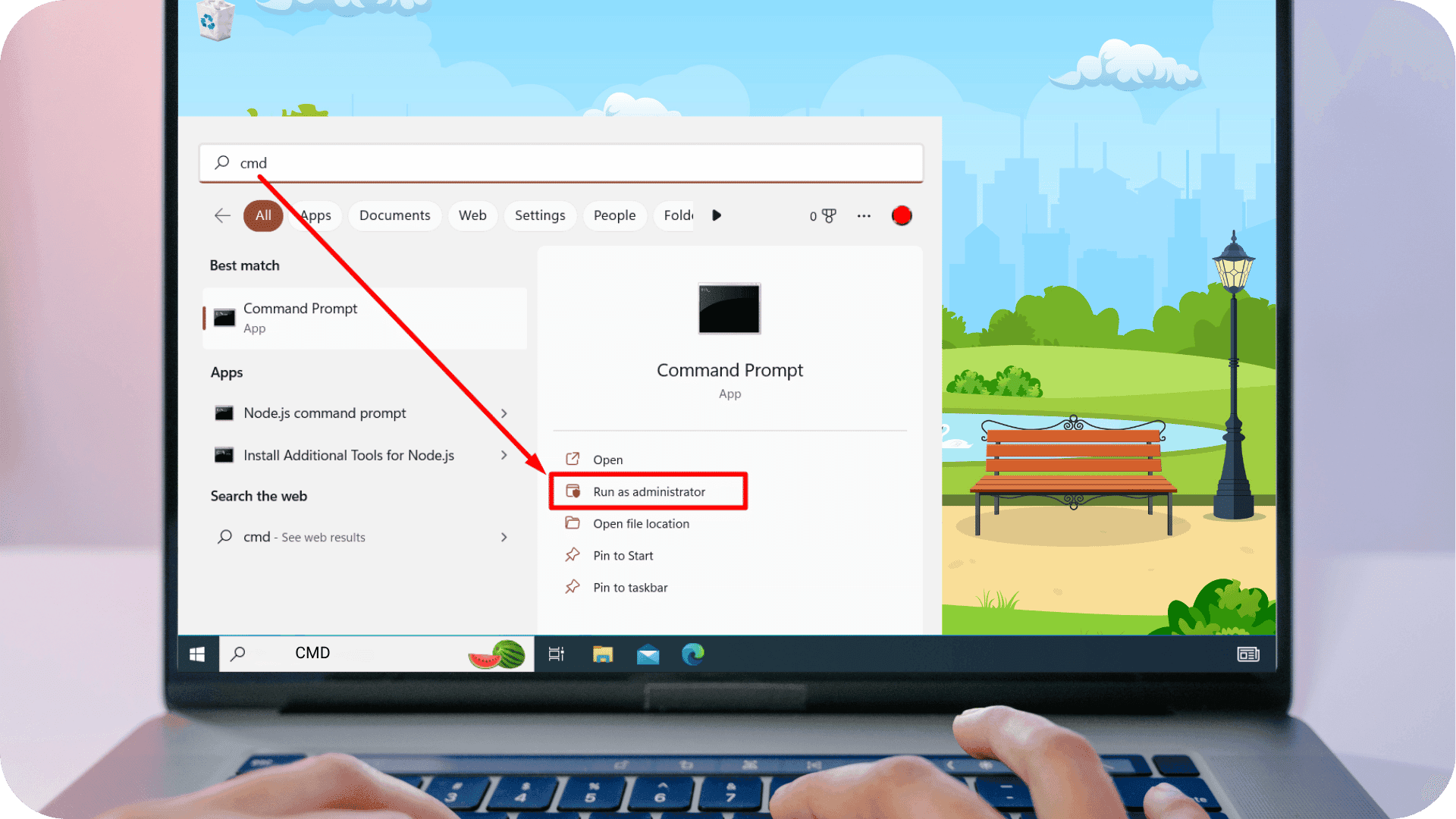 Open Command Prompt as administrator