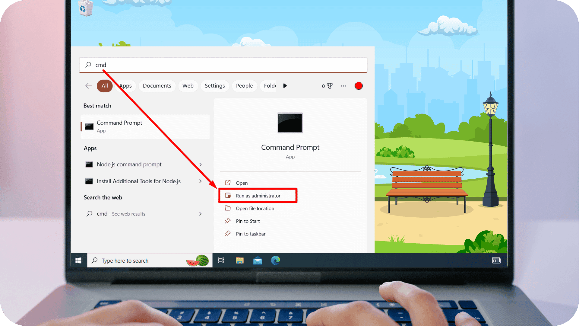 Open Command Prompt as administrator