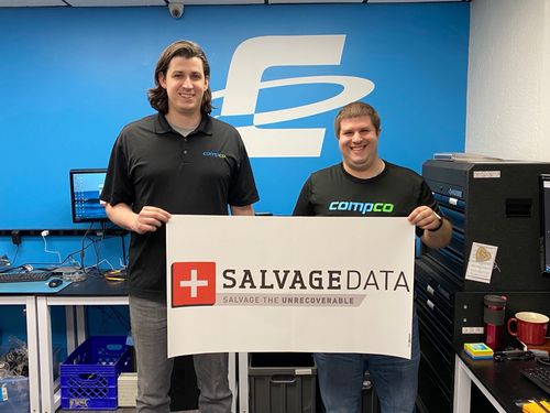SalvageData data recovery drop-off box inside the location at 59 Bedford St., Stamford, CT 06901