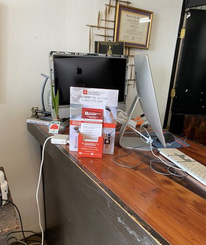 SalvageData data recovery drop-off box inside the location at 474 E 17th St, Costa Mesa, CA 92627