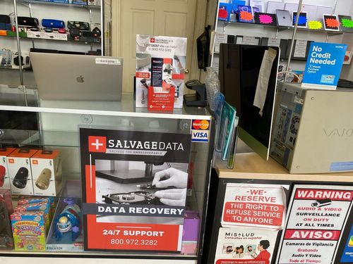 SalvageData data recovery drop-off box inside the location at 2610 Westminster Ave a, Santa Ana, CA 92706