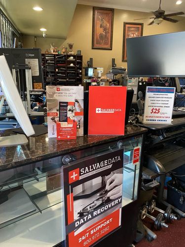 SalvageData data recovery drop-off box inside the location at 11747 Washington Blvd, Whittier, CA 90606