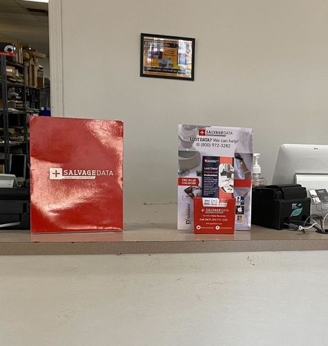 SalvageData data recovery drop-off box inside the location at 4343 Pacific Ave 2, Stockton, CA 95207