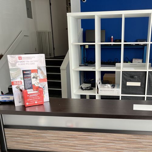 SalvageData data recovery drop-off box inside the location at 381 Hartz Ave Suite D, Danville, CA 94526