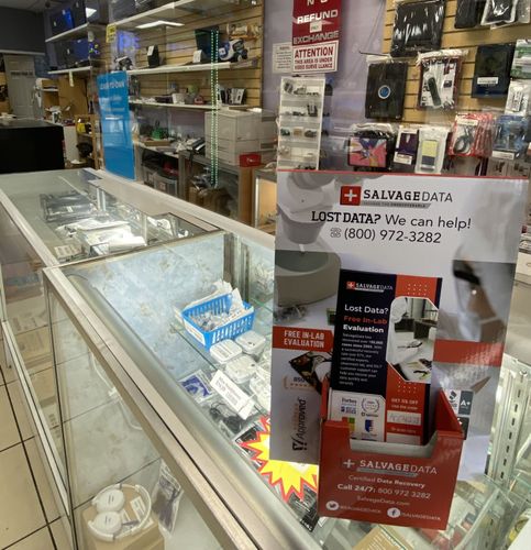 SalvageData data recovery drop-off box inside the location at 124 E Santa Clara St, San Jose, CA 95113