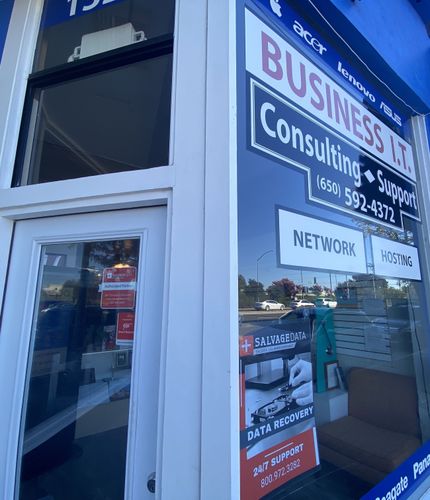 Exterior of the SalvageData location at 1324 El Camino Real, Belmont, CA 94002