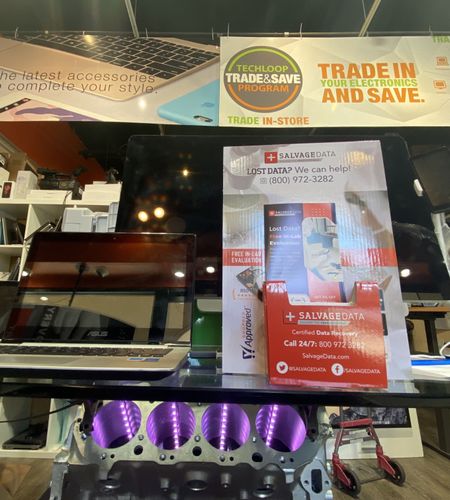 SalvageData data recovery drop-off box inside the location at 1419 Burlingame Ave, Burlingame, CA 94010