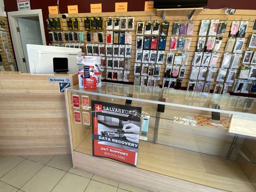 SalvageData data recovery drop-off box inside the location at 320 E 14th St, San Leandro, CA 94577