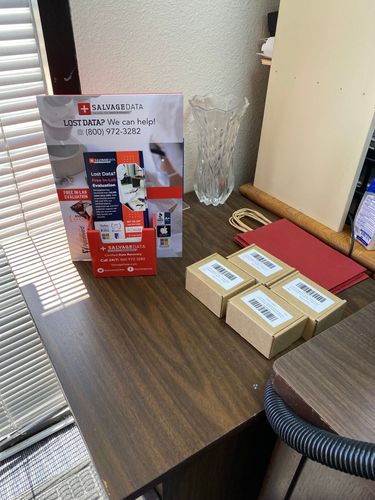 SalvageData data recovery drop-off box inside the location at 501 Webster St, Monterey, CA 93940