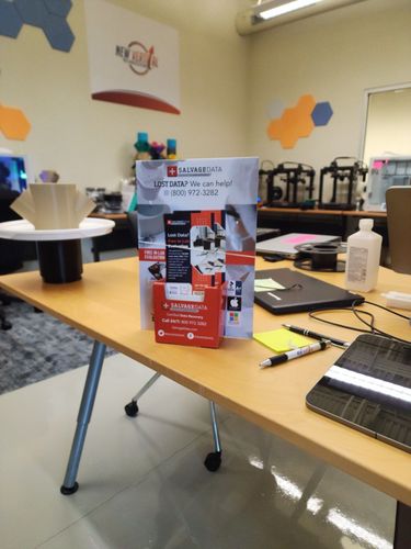 SalvageData data recovery drop-off box inside the location at 401 Log Canoe Cir, Stevensville, MD 21666