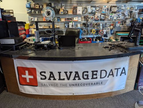 SalvageData data recovery drop-off box inside the location at 295 Daniel Webster Hwy 4c, Nashua, NH 03060