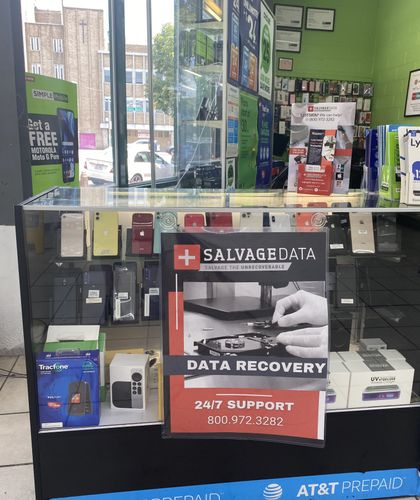 SalvageData data recovery drop-off box inside the location at 837 Intervale Ave, Bronx, NY 10459