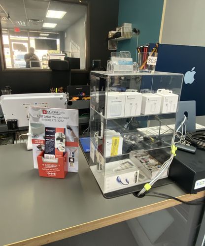 SalvageData data recovery drop-off box inside the location at 2511 S Hampton Rd, Dallas, TX 75224