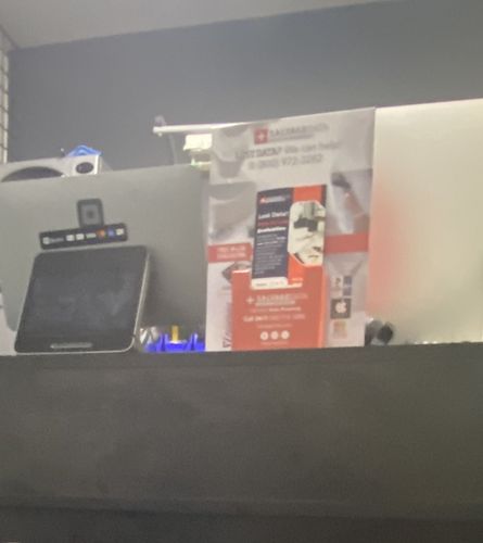 SalvageData data recovery drop-off box inside the location at 1910 Pacific ave, Dallas, TX 75201