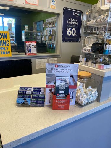 SalvageData data recovery drop-off box inside the location at 41125 Winchester Rd, Temecula, CA 92591