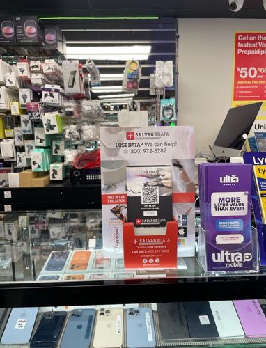 SalvageData data recovery drop-off box inside the location at 5552 W North Ave, Chicago, IL 60639
