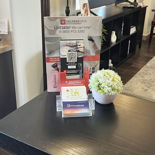 SalvageData data recovery drop-off box inside the location at 1301 Waugh Dr200, Houston, TX 77019