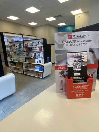 SalvageData data recovery drop-off box inside the location at 20 Robert Pitt Dr, Monsey, NY 10952
