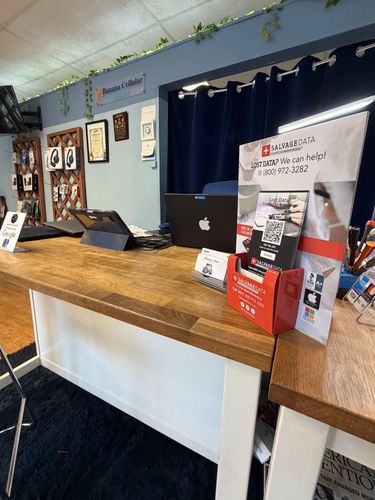 SalvageData data recovery drop-off box inside the location at 201 Franklin Ave, Nutley, NJ 07110