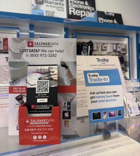 SalvageData data recovery drop-off box inside the location at 1850 NW 117th Pl Suite 302, Miami, FL 33182
