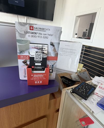 SalvageData data recovery drop-off box inside the location at 8214 Biscayne Blvd, Miami, FL 33138