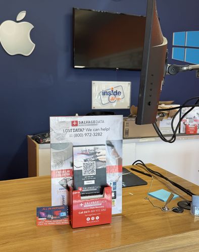 SalvageData data recovery drop-off box inside the location at 2742 SW 8th St #10, Miami, FL 33135
