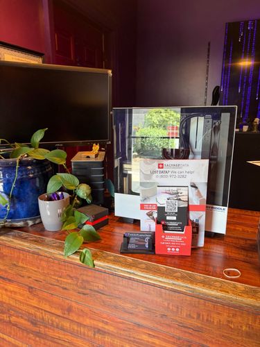 SalvageData data recovery drop-off box inside the location at 1630 Duvall Ave NE, Renton, WA 98059