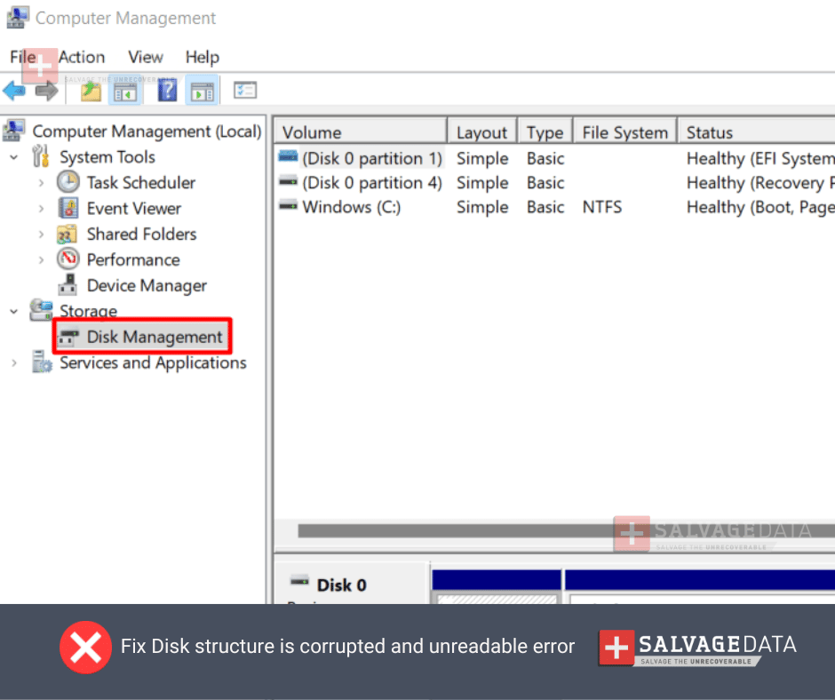 step 4. Assign a file system to the external hard drive in Disk Management 