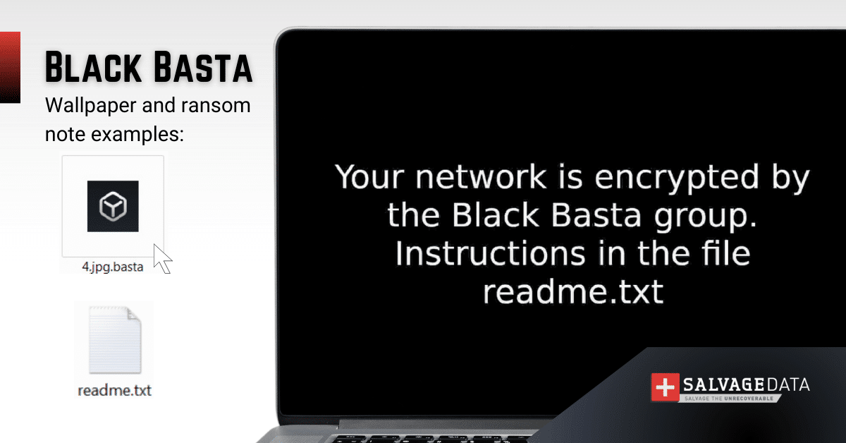 Black Basta Wallpaper and ransom note examples