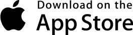 A white and black app store sign.